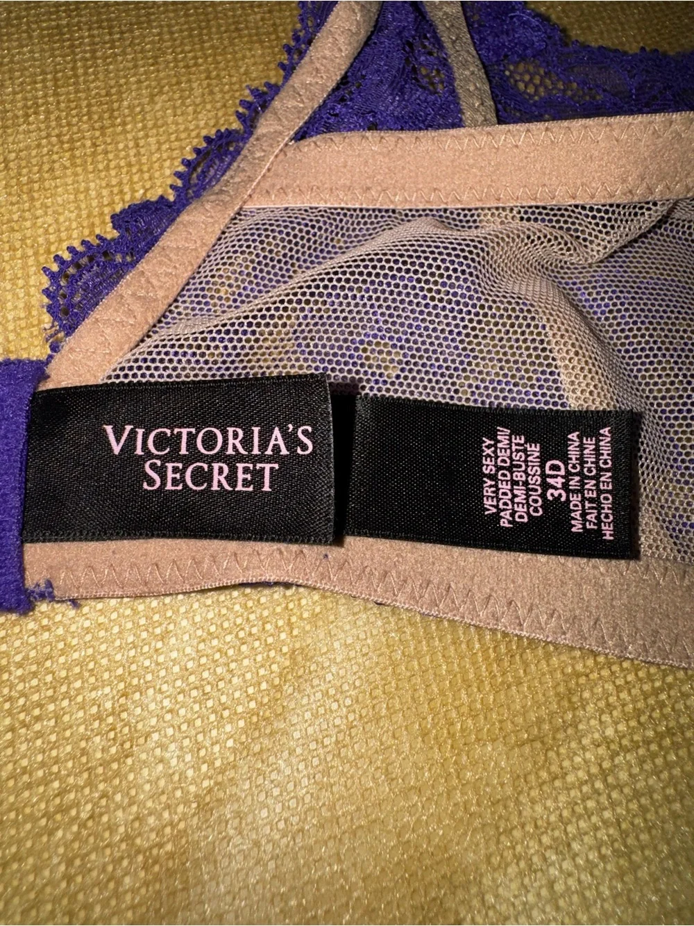 Victoria's Secret Satin & Lace Push-Up Bra in Deep Purple